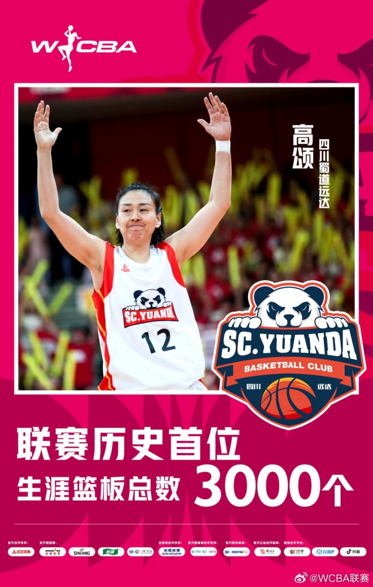 十八載鑄就傳奇！WCBA官方：高頌榮膺聯(lián)賽歷史首位籃板達(dá)3000球員
