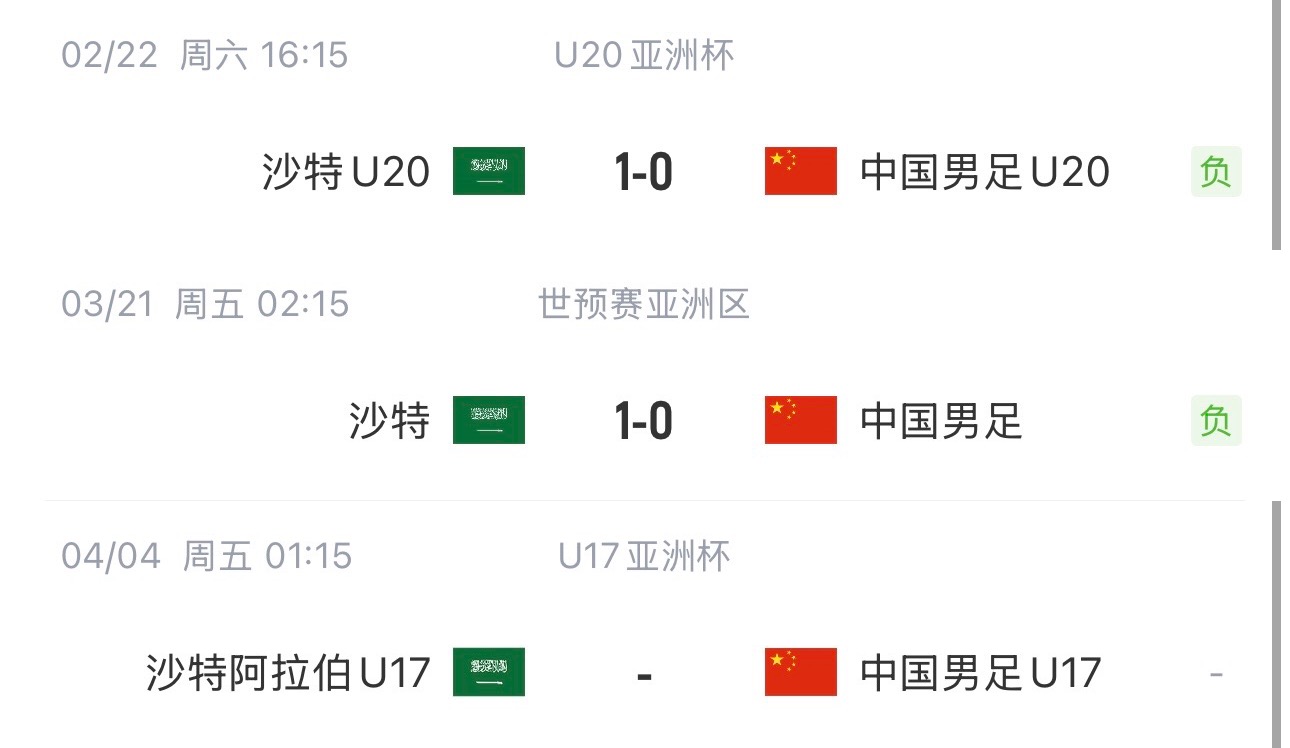 國字號三遇沙特！國少U17亞洲杯首戰(zhàn)對陣沙特，此前國足&國青均負(fù)